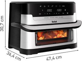 tefal easy fry - Tefal Dual Easy Fry Flex EY922D 9 L Juoda (Black) - 2 nuotrauka