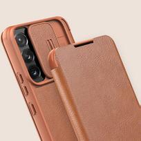 s22 plus telefonas - Nillkin "Qin Book PRO Case Galaxy S22 Plus" Brown - 8 nuotrauka