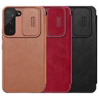 s22 plus telefonas - Nillkin "Qin Book PRO Case Galaxy S22 Plus" Brown - 10 nuotrauka