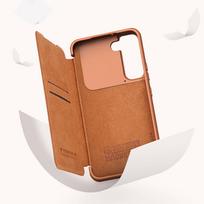 s22 plus telefonas - Nillkin "Qin Book PRO Case Galaxy S22 Plus" Brown - 12 nuotrauka