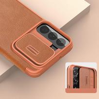 s22 plus telefonas - Nillkin "Qin Book PRO Case Galaxy S22 Plus" Brown - 13 nuotrauka