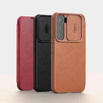 s22 plus telefonas - Nillkin "Qin Book PRO Case Galaxy S22 Plus" Brown - 15 nuotrauka
