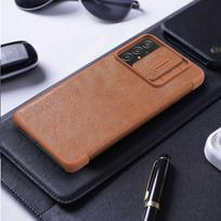 odinis telefono deklas - Nillkin "Qin Leather Pro Case Galaxy A73" Black - 2 nuotrauka