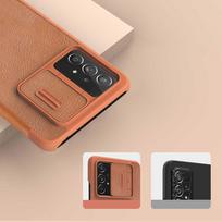 odinis telefono deklas - Nillkin "Qin Leather Pro Case Galaxy A73" Black - 11 nuotrauka