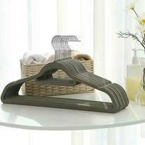 manekenai - Songmics Drabužių pakaba Velvet 50 vnt., pilka (Grey) - 7 nuotrauka