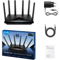 routeris - Cudy WR11000 BE11000 Tri-Band Wi-Fi 7, Juodas (Black) - 2 nuotrauka