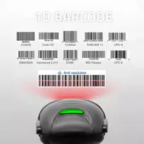 rankinis usb - Qoltec 50876 Lazerinis skeneris 1D ,  USB ,  Juodas (Black) - 3 nuotrauka