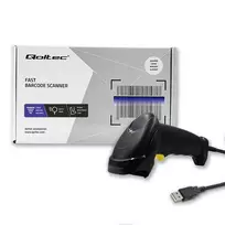 rankinis usb - Qoltec 50876 Lazerinis skeneris 1D ,  USB ,  Juodas (Black) - 8 nuotrauka