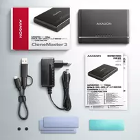 sata 3 kabelis - Axagon ADSA-CC USB-C 10Gbps M.2 NVMe + SATA SSD/HDD adapteris Juodas (Black) - 2 nuotrauka
