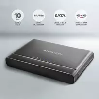 sata 3 kabelis - Axagon ADSA-CC USB-C 10Gbps M.2 NVMe + SATA SSD/HDD adapteris Juodas (Black) - 9 nuotrauka
