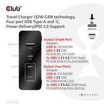 travel charger usb - MOBILE TRAVEL CHARGER USB-C/132W GAN CAC-1906 CLUB3D - 2 nuotrauka