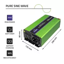 itampos keitiklis inverteris 12v 230v - Qoltec 51940 Qoltec Monolith - 4 nuotrauka