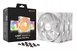 fanai - be quiet! LIGHT WINGS LX 140mm PWM 3-Pack Balta (White) - 4 nuotrauka