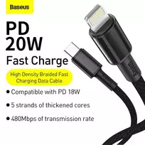 5a usb c laidas - Baseus CATLGD-A01 Black - 8 nuotrauka