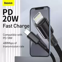 5a usb c laidas - Baseus CATLGD-A01 Black - 9 nuotrauka