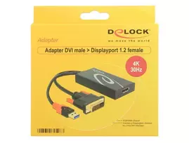 displayport dvi - Delock Adapter DVI / Displayport Black - 4 nuotrauka