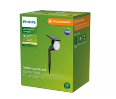 ikraunamos baterijos - Philips Jivix LED lauko šviestuvas su saulės baterija 1,4W, 2700K, Juodas (Black), IP44 - 2 nuotrauka