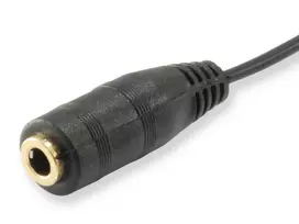 audio 3.5 mm cable - Equip Audio Split Cable 3.5 mm Female (moteriška), 2 x 3.5 mm Male (vyriška), 0.13 m, juoda - 4 nuotrauka