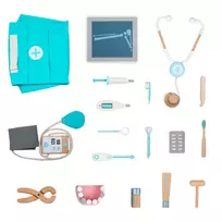 medinis gydytojo rinkinys - LEAN Toys Medinis gydytojo ir odontologo žaidimų rinkinys 22037, 20 detalių - 2 nuotrauka