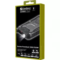 ikrovikliai 20w - Sandberg 420-91 Survivor Powerbank 10000 PD20W - 2 nuotrauka