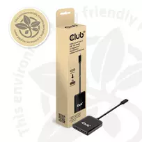 usb c hub 4k 60hz - Splitter Club 3D CSV-1555 USB C TIPO 3.2 GEN 1 MULTISTREAM TRANSPORT STAMBURAS Į DP DUAL MONITORIUS 4K60HZ - 2 nuotrauka
