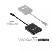 usb c hub 4k 60hz - Splitter Club 3D CSV-1555 USB C TIPO 3.2 GEN 1 MULTISTREAM TRANSPORT STAMBURAS Į DP DUAL MONITORIUS 4K60HZ - 4 nuotrauka