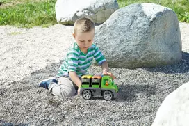 zaislinis automobilio modelis - Lena Truxx Recycling Truck Open Box 04453, žalia - 3 nuotrauka