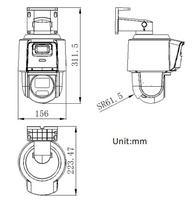 lauko kamera - Hikvision TandemVu PTZ DS-2SE3C404MWG-E/14 4MP+4MP - 3 nuotrauka