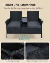 foteliai lauko baldai - Lauko baldų komplektas Songmics, juodas (Black), 65x131x84 cm - 4 nuotrauka