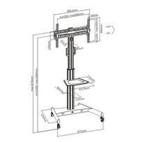 televizoriaus laikiklis 65 coliu - Stovas HiSmart HS081171 mobilus 32"-65" - 2 nuotrauka