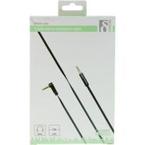 telefono laidai - DELTACO garso, 3.5mm-3.5mm kampinis, 1.0m, juodas lankstus / AUD-121 - 2 nuotrauka