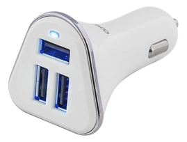 auto 26 - DELTACO 5.2A, 3xUSB, baltas / USB-CAR102 - 2 nuotrauka