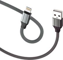 lightning usb a laidas - D-Fruit cable USB-A - Lightning 2m, grey (DF121) | 50495 - 2 nuotrauka
