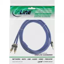 rca 3.5mm - Kabelis InLine Jack 3.5mm - RCA (Cinch) x2 7m mėlyna (89934P) - 2 nuotrauka