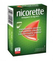 pleistras rukymui - NICORETTE INVISIPATCH, 10mg/16h, transderminis pleistras, N7 - 2 nuotrauka