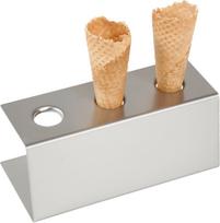 kepimo indas nerudijancio - Hendi 755730 Nerūdijančio plieno ledų stovas 3 vafliams - 3 nuotrauka