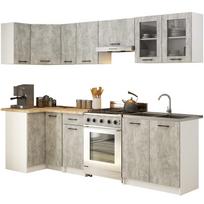 olivia virtuve - Virtuvės baldų komplektas Akord Oliwia, baltas/pilkas (White/Grey) - 1 nuotrauka