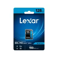 atminties kortele v30 - Lexar Professional 800x PRO 128GB SDXC UHS-I - 2 nuotrauka