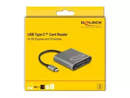 sd kortele express - Delock USB Type-C kortelių skaitytuvas SD Express ir CFexpress atminties kortelėms / 91000 - 2 nuotrauka
