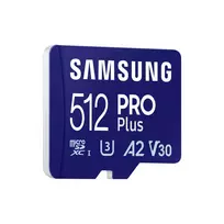 microsd 2gb - Samsung PRO Plus microSD Card with Adapter 512 GB, MicroSDXC, Flash memory class U3, V30, A2 | MB-MD512SA/EU - 2 nuotrauka