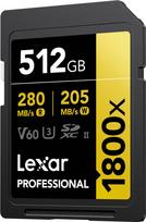 atminties korteles 512 gb - Lexar memory card SDXC 512GB Professional 1800x UHS-II U3 V60 - 4 nuotrauka