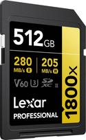 atminties korteles 512 gb - Lexar memory card SDXC 512GB Professional 1800x UHS-II U3 V60 - 5 nuotrauka