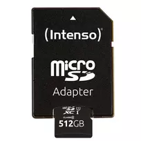atminties korteles sd gb - Intenso Premium 512GB microSDXC UHS-I Class 10 + SD Adapter - 2 nuotrauka