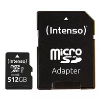 atminties korteles sd gb - Intenso Premium 512GB microSDXC UHS-I Class 10 + SD Adapter - 3 nuotrauka