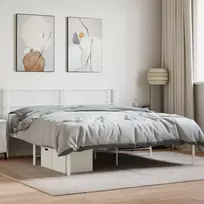 Lova VLX Metal, balta (White), 160x200 cm, su galvūgaliu