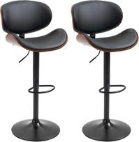 baro kedes su - Baro kėdžių rinkinys HOMCOM, Juoda/Ruda (Black/Brown), 2 vnt. - 1 nuotrauka