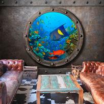 Fototapetas Artgeist Submarine Window XXLNEW011267SAM, 210 cm x 294 cm