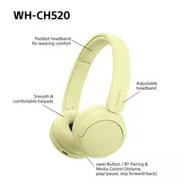 bluetooth belaides ausines sony - Sony WH-CH520 Geltonos (Yellow) - 3 nuotrauka