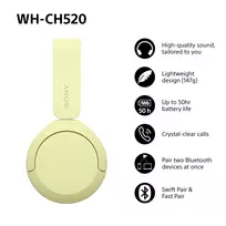 bluetooth belaides ausines sony - Sony WH-CH520 Geltonos (Yellow) - 9 nuotrauka