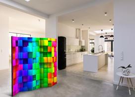 Fototapetas Artgeist Colourful Cubes II Paravent346, 172 cm x 225 cm